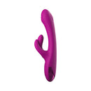 Jimmyjane Touch-Me Pro Rabbit Vibrator Pink displayed from the side, showcasing its innovative design and dual stimulation features.