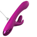 Jimmyjane Touch-Me Pro Rabbit Vibrator Pink with dual stimulation features and charging cable.