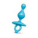 b-Vibe Butties Pop Beaded Silicone Plug in blue, featuring a flexible beaded design for comfort.