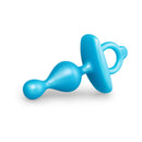 b-Vibe Butties Pop Beaded Silicone Plug in blue color, showcasing flexible beaded design for comfort and sensation.