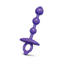 b-Vibe Butties Zip Silicone Anal Bead in purple silicone with tapered tip and graduated beads for comfortable use.