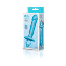 b-Vibe Butties Lil Dil Silicone Anal Dildo packaging showcasing its design and ergonomic features.