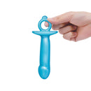 b-Vibe Butties Lil Dil Silicone Anal Dildo held in hand, showcasing its sleek design and body-safe silicone finish.
