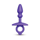 b-Vibe Butties Dart Silicone Anal Plug in purple color with an ergonomic shape for comfort and stimulation.