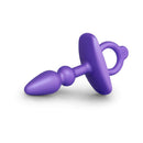 b-Vibe Butties Dart Silicone Anal Plug in purple with a sleek design and ergonomic shape for comfortable stimulation.