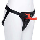 b-Vibe Beginners Strap-On Harness Set with 5 inch Dildo Peg displayed on a mannequin, showcasing its design and features.
