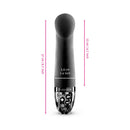 Mystim Right on Ron E-Stim Vibrator Black with dimensions for powerful G-spot stimulation and electrostimulation.