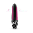 Mystim Sleak Freak E-Stim Vibrator Black showcasing its design and conductive surfaces for electrostimulation.