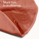 Dame Thro Waterproof Sex Blanket Copper showing its waterproof interior for mess-free intimacy.