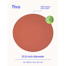 Dame Thro Waterproof Sex Blanket Copper showing 31.5-inch diameter and 100% cotton outer shell.