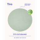 Dame Thro Waterproof Sex Blanket Sage features a 31.5-inch diameter, 100% cotton outer shell, machine washable design.