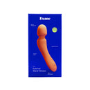 Dame Min Mini Wand Vibrator Papaya packaging showcasing its ergonomic design and features.