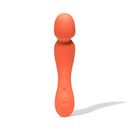Dame Min Mini Wand Vibrator Papaya in vibrant orange color, compact and ergonomic design for powerful pleasure.