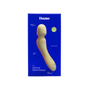 Dame Min Mini Wand Vibrator Butter in a sleek box showcasing its ergonomic design and features.