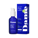 Dame Aloe Lube Personal Lubricant 2 Oz bottle with box showcasing organic aloe vera ingredients.