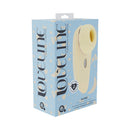 Loveline Aurie Airtaptech Rechargeable Vibrator Yellow packaging showcasing its features and design.