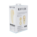 Loveline Aurie Airtaptech Rechargeable Vibrator Yellow packaging showing features and design.
