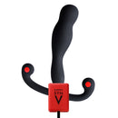 Aneros Eupho Syn V Vibrating Prostate Stimulator in sleek black silicone design with red accents.