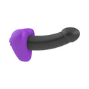 Banana Pants Kissi Strap-On Stimulation Cushion Black with plush silicone design and strap-on dildo feature.