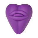 Banana Pants Kissi Strap-On Stimulation Cushion Purple featuring a playful mouth design in vibrant purple.