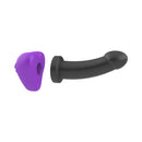 Banana Pants Kissi Strap-On Stimulation Cushion Purple with a removable black dildo for enhanced stimulation.
