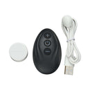 Banana Pants Puck Vibe Remote Control Vibrator White Black with remote and USB charging cable.