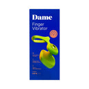 Dame Fin 2.0 Finger Vibrator Citrus packaging showcasing its intuitive design and features.