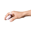 Hand holding the Dame Fin 2.0 Finger Vibrator Quartz, showcasing its intuitive design and fit.