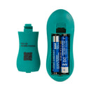 Vibepad Intense Dual Zone Hands Free Vibrator battery compartment opened with batteries inserted.