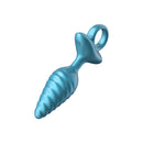 Luv Inc Tapered Swirl Ring Luv Plug Metallic Blue with textured design and user-friendly features.