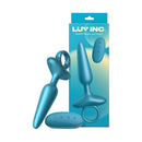 Luv Inc Pr37 Pointy Ring Luv Plug Metallic Blue with remote, showcasing sleek design and tapered silhouette for anal play.