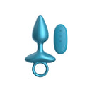 Luv Inc Cr82 Cone Ring Luv Plug Metallic Blue with remote control for customizable vibrations.