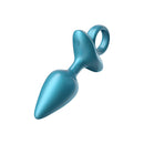 Luv Inc Cr82 Cone Ring Luv Plug Metallic Blue featuring a glossy ergonomic design for enhanced anal play.
