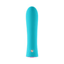 FemmeFunn Hana Thumping Bullet Vibrator Turquoise displayed from above, showcasing its sleek turquoise design.