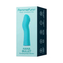 FemmeFunn Hana Thumping Bullet Vibrator Turquoise packaging showcasing innovative design and features.