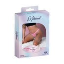 Magic Silk Pheromone Crotchless Thong 2-Pack Queen Size packaging with seductive lace thongs and pheromone perfume sample.