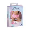 Magic Silk Pheromone Flowy Mesh Short 2-Pack Lilac Rose packaging featuring pink and lilac mesh shorts with a pheromone sample.