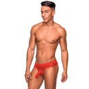 Male Power The Matchmaker Hose Thong Red S/M displayed on model showcasing bold men's underwear.
