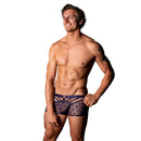 Male Power The Matchmaker Short With Ring Purple Small model showcasing bold design and star pattern.