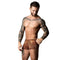 Man in Ultimate Duo CRB Pouch Short Black Cock Ring Animal XL showcasing stylish design and comfortable fit.
