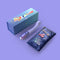 Biird Gii Glow Vibrator Lilac and storage pouch with colorful design, positioned on a soft purple background.