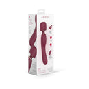 Le Wand Flat Top Fusion G Double End Vibrator packaging showcasing its dual-ended design and ergonomic features.