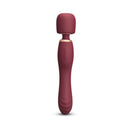 Le Wand Flat Top Fusion G Double End Vibrator in a sleek maroon design, showcasing its innovative dual-ended functionality.