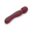 Le Wand Flat Top Fusion G Double End Vibrator in a deep burgundy color, showcasing its innovative dual-ended design.