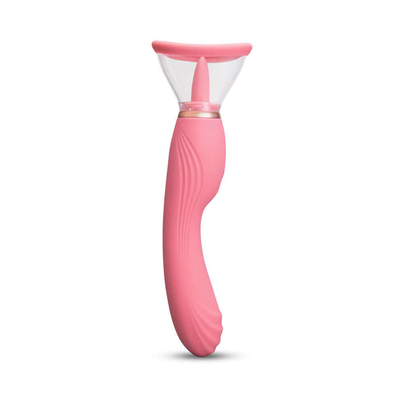 Le Wand Lick Double Ended Massager in pink, designed for oral and internal pleasure.