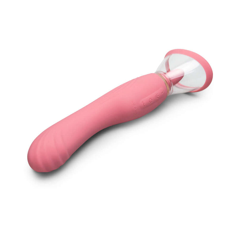 Le Wand Lick Double Ended Massager in pink, showcasing its sleek design and dual functionality for pleasure.