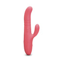 Le Wand Thrust Rabbit Vibrator in vibrant pink color, designed for dual stimulation with thrusting and vibrations.