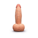 b-Vibe Slipskin Realistic Silicone Dildo 6 inch Girthy Mocha, ultra-realistic lifelike design with detailed sculpting.