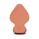 b-Vibe Slipskin Realistic Silicone Dildo 6 inch Girthy Mocha bottom view showcasing its lifelike design.