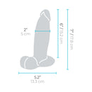 b-Vibe Slipskin Realistic Silicone Dildo 7 inch Girthy Mocha dimensions showing height and width.
